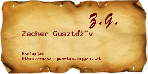 Zacher Gusztáv névjegykártya