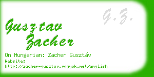 gusztav zacher business card